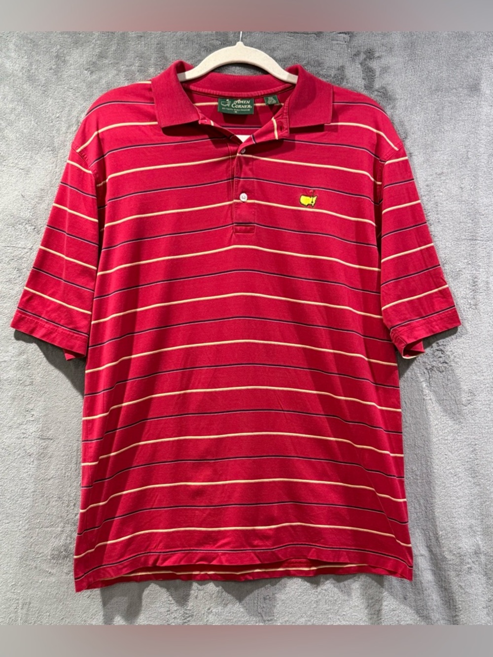 Augusta National Masters Shirt Polo Size Medium Red Stripe Golf Amen Corner